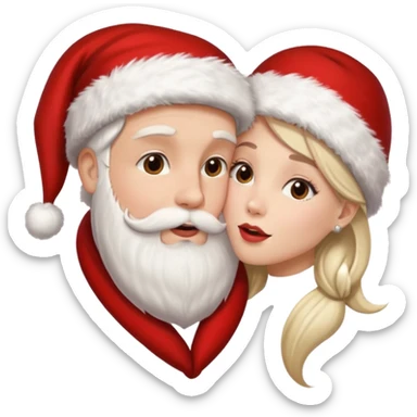 a handsome man and a pretty woman kiss each other Christmas vibe sticker