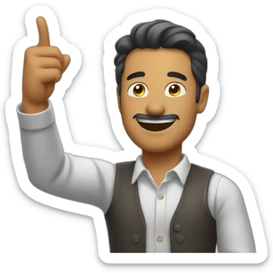 a man happily pointing at himself sticker