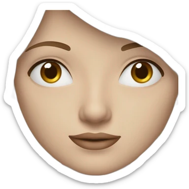 frau weiß braune Haare schulterlang und offen gesicht rundlich augenfarbe graublau sticker