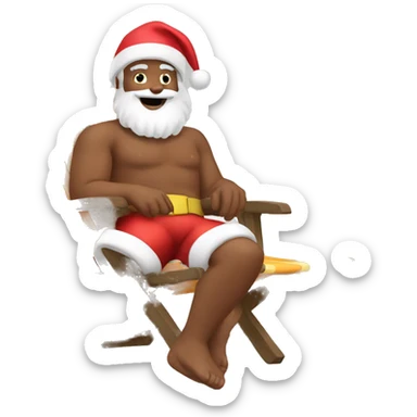 Santa getting a tan sticker