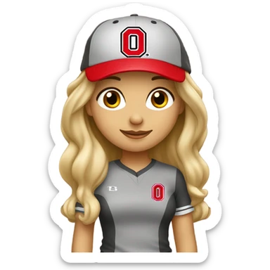 Blonde girl Ohio state fan sticker