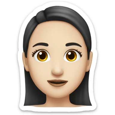 White girl dark hair kissing bald black man sticker