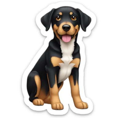labrador croisé beauceron avec un poitrail blanc sticker