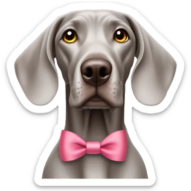 Weimaraner with ribbon on head sticker