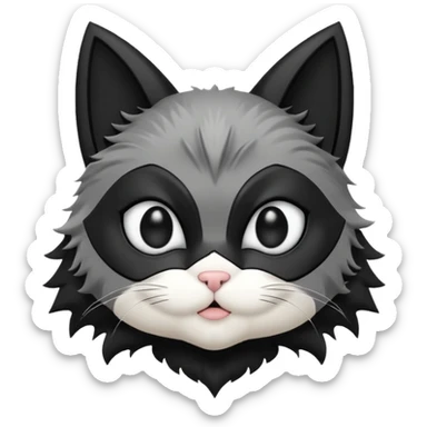 animalistic batman black and white kitty sticker