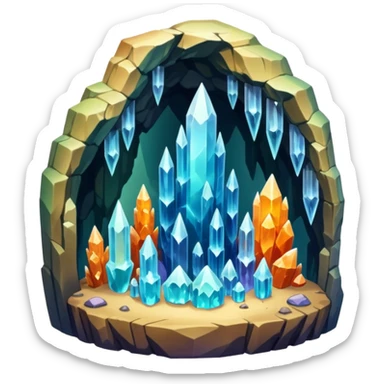 Growing Crystals in a cave sticker