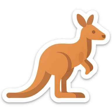 Flat design style kangaroo sticker