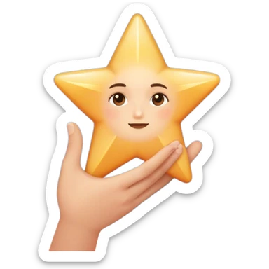 grabbing a dream star with your hand  sticker