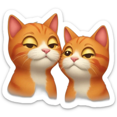 red cat sends a heartfelt kiss sticker