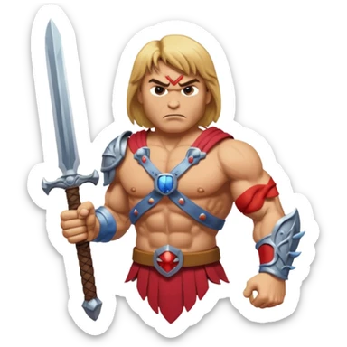 He-Man angry, with his sword sticker