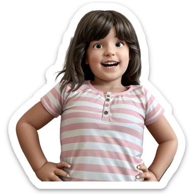 confident girl in striped shirt sticker