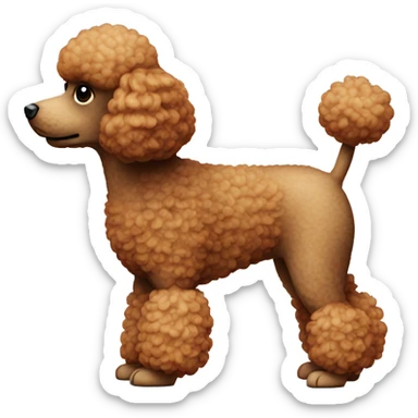 Poodle mini toy red sticker
