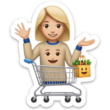finger tapping a shopping cart, symbolizing e-commerce purchase emoji sticker