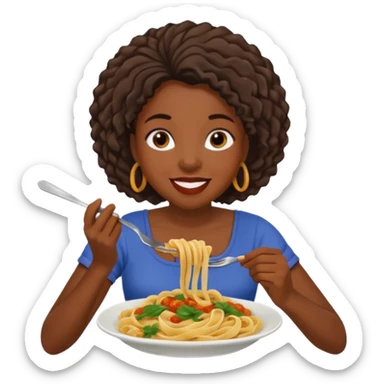 the black woman who eats pasta sticker