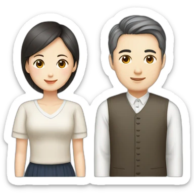 korean husband and ukrainian wife sticker