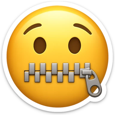 face with zipper mouth emoji sticker