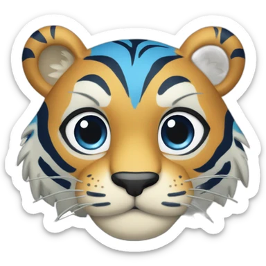 Blue cartoon tiger, holding a sign that says "Safebooks" sticker