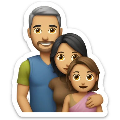 Una madre y un padre con su hijo sticker