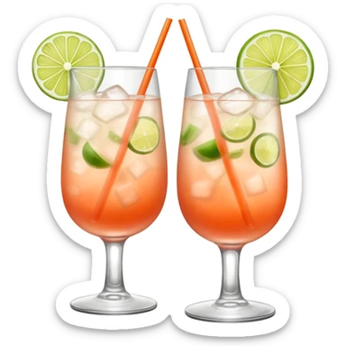 Two paloma cocktails “cheers” in long glasses  sticker