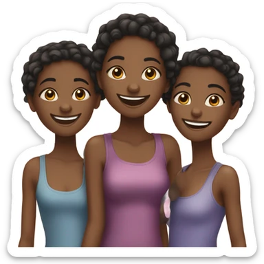 3 black girls bffs sticker