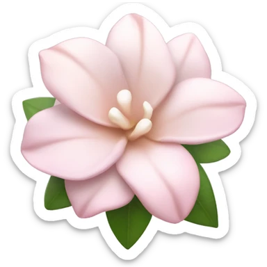 Gardenia "A pastel pink gardenia flower with perfectly layered petals, a soft glow, and a trail of sparkles drifting around it." sticker