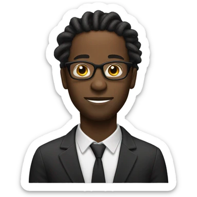 Black man with glasses and locs sticker