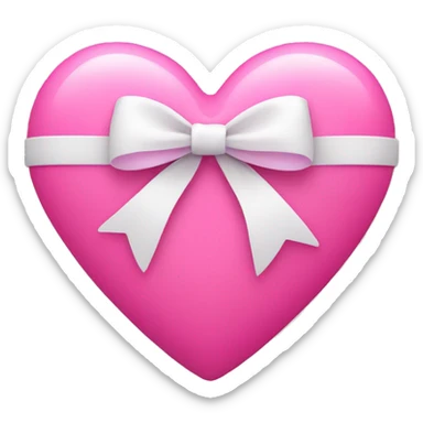 Pink heart with bow  sticker