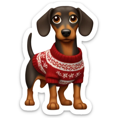 Teckel dog with a sweater  sticker