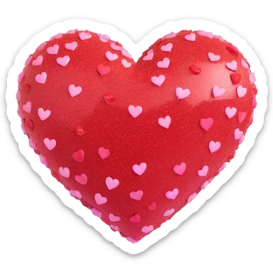 heart with heart-shaped glitter sticker
