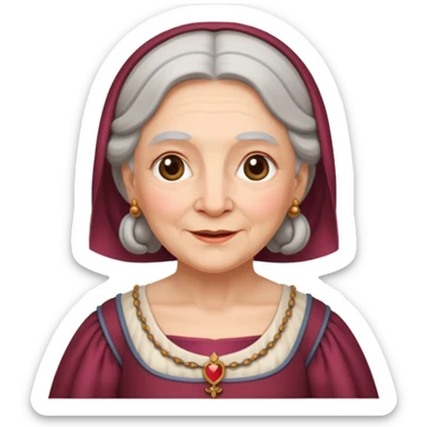 The kind and amiable grandmother in medieval fairy tales sticker