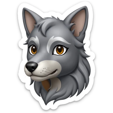 Silvery Resplendent Exotic Houndour-feline-beast sticker