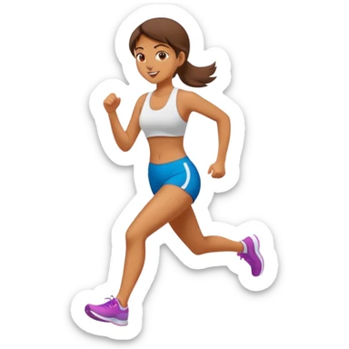 Girl doing jogging sticker