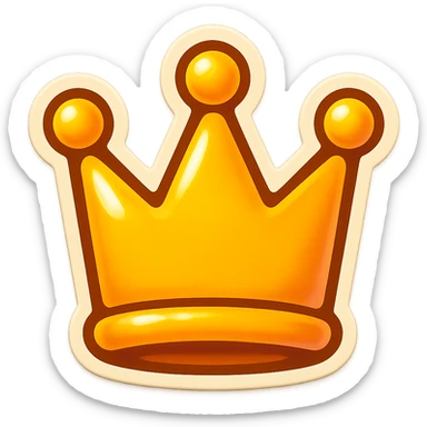 cartoon style sticker of a single crown symbol, simple and clear, no text sticker