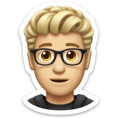 intellectual guy with justin bieber hair cut sticker