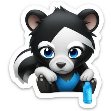 tired Skunk with a blue Powerade sticker