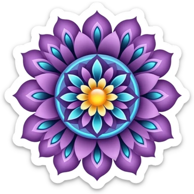 Interdimensional bloom: portals opening within floral fractals and energy fields sticker