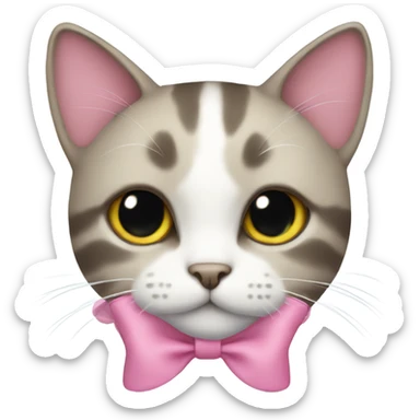 Cat with pink bow  sticker