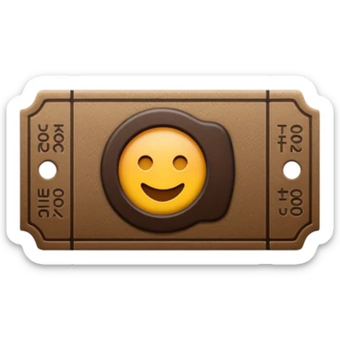 ticket without text dark brown colored sticker