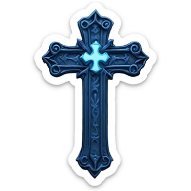 y2k gothic cross blue sticker