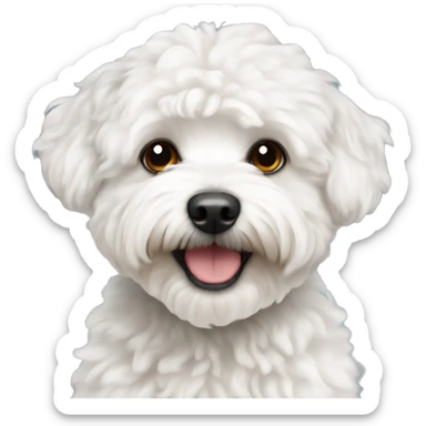 White maltipoo sticker