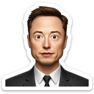 red eyes elon musk sticker
