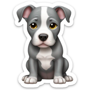 Gray Pitbull puppy sticker