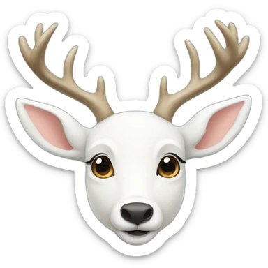 Photogenic white deer sticker