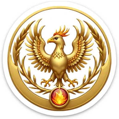 phoenix crest/brosch in a circle sticker