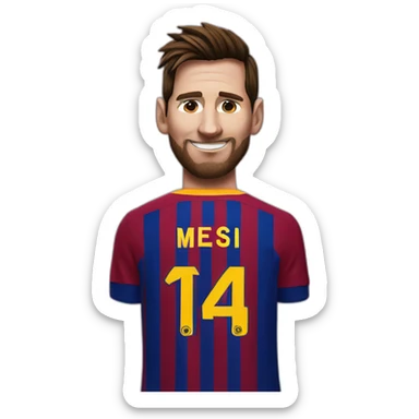 Messi with Barcelona shirt sticker