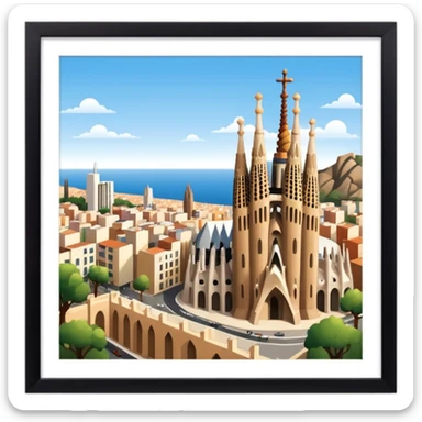 barcelona and sagrada familia sticker