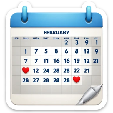 fecha del dia 11 de febrero solo en una pagina del calendario sticker