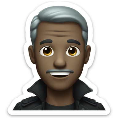 A creepy guy with a breath mint sticker