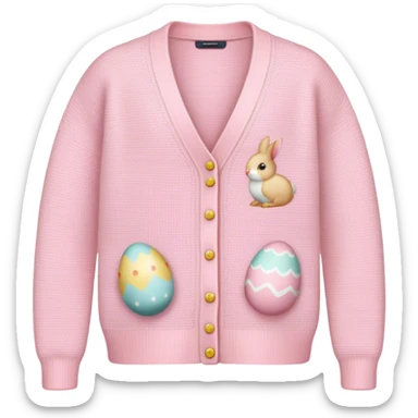 Pastel pink knit Easter cardigan  sticker