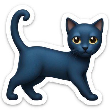 blue knit were black cat sticker